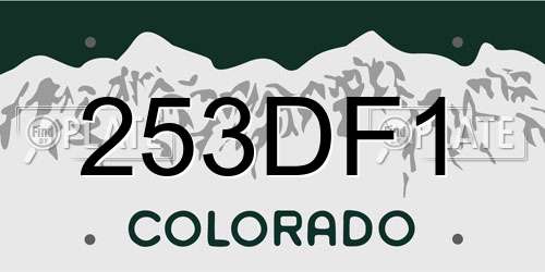 253DF1 Colorado License Plate