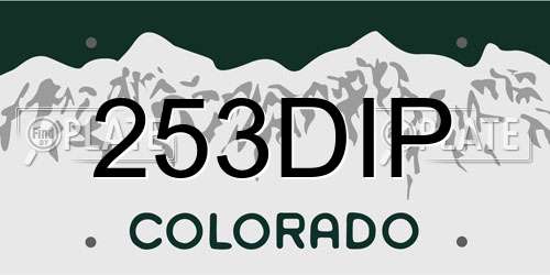 253DIP Colorado License Plate