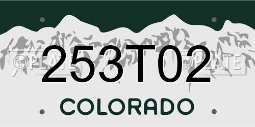253T02 Colorado License Plate