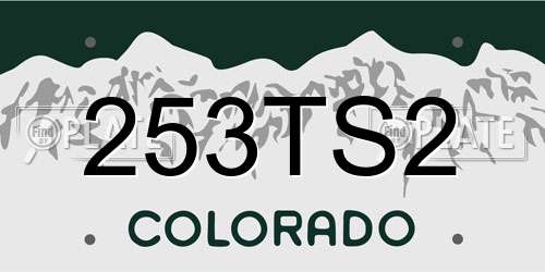 253TS2 Colorado License Plate