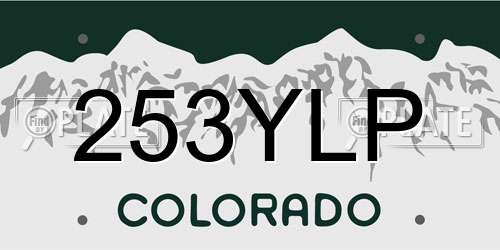 253YLP Colorado License Plate