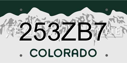 253ZB7 Colorado License Plate