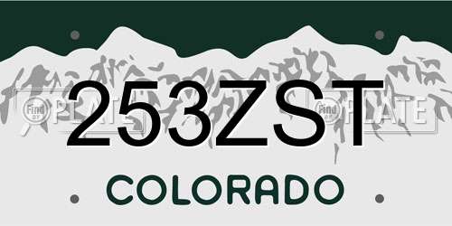 253ZST Colorado License Plate