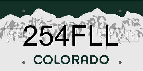 254FLL Colorado License Plate