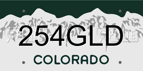254GLD Colorado License Plate