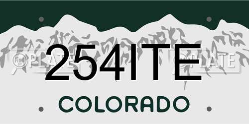 254ITE Colorado License Plate