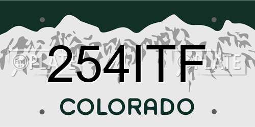 254ITF Colorado License Plate
