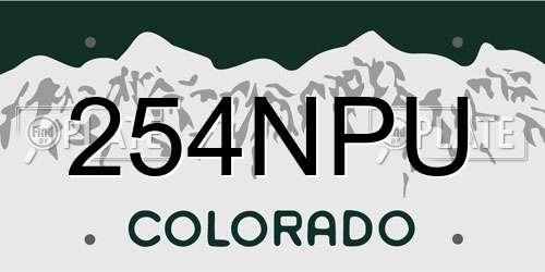 254NPU Colorado License Plate