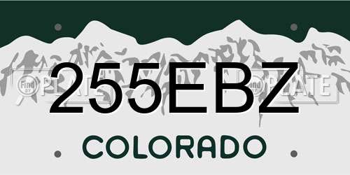 255EBZ Colorado License Plate