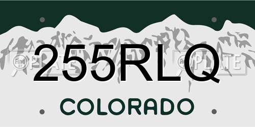 255RLQ Colorado License Plate