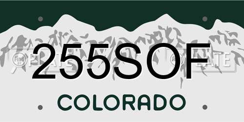 255SOF Colorado License Plate