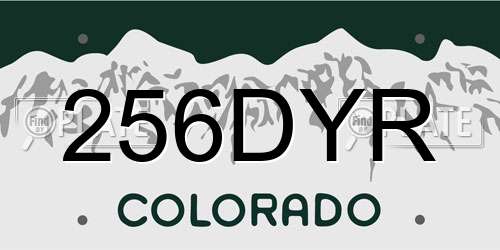256DYR Colorado License Plate