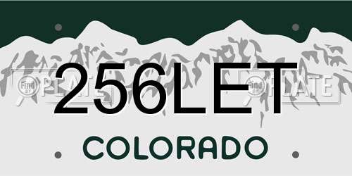 256LET Colorado License Plate