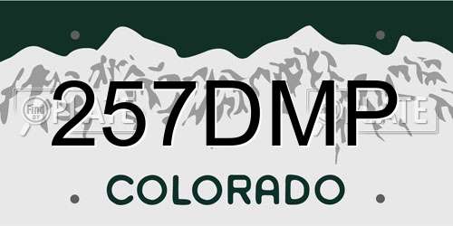 257DMP Colorado License Plate