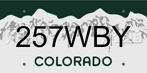 257WBY Colorado License Plate