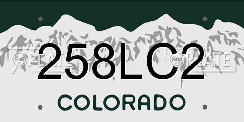 258LC2 Colorado License Plate