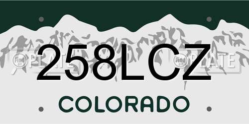 258LCZ Colorado License Plate