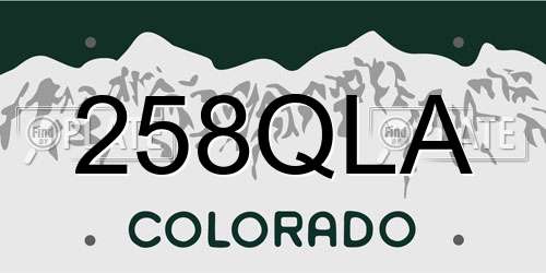 258QLA Colorado License Plate