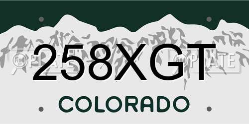 258XGT Colorado License Plate