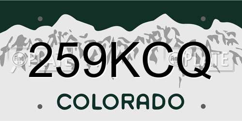 259KCQ Colorado License Plate