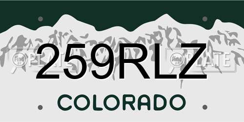 259RLZ Colorado License Plate