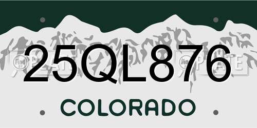 25QL876 Colorado License Plate