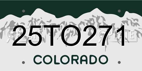25TO271 Colorado License Plate