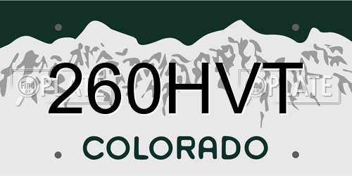 260HVT Colorado License Plate