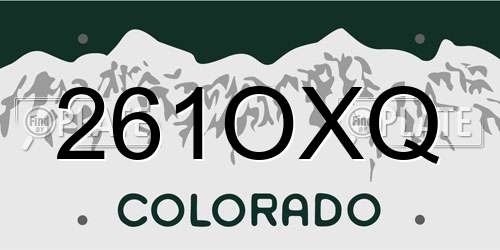 261OXQ Colorado License Plate