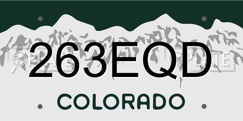 263EQD Colorado License Plate