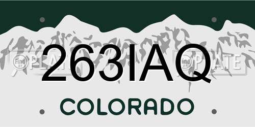 263IAQ Colorado License Plate