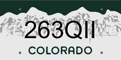 263QII Colorado License Plate