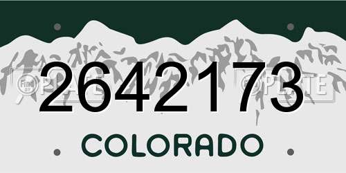 2642173 Colorado License Plate