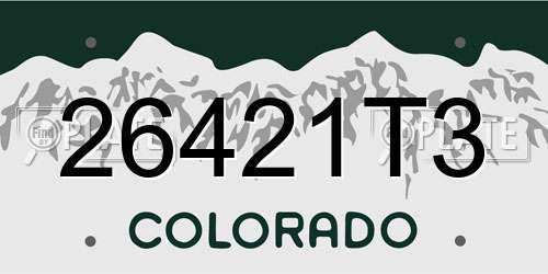 26421T3 Colorado License Plate