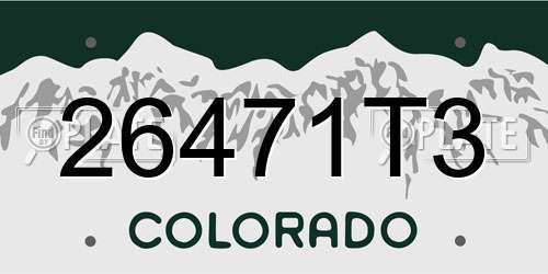 26471T3 Colorado License Plate