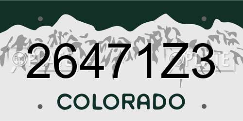 26471Z3 Colorado License Plate