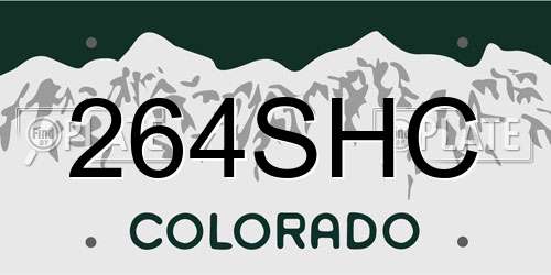 264SHC Colorado License Plate