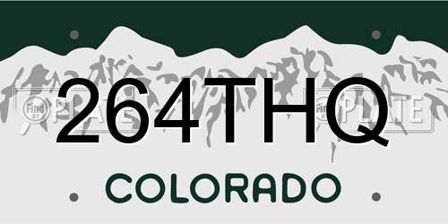 264THQ Colorado License Plate