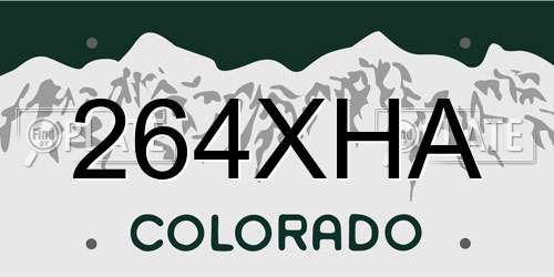 264XHA Colorado License Plate