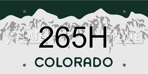 265H Colorado License Plate