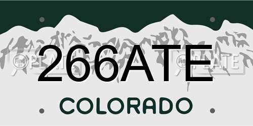 266ATE Colorado License Plate