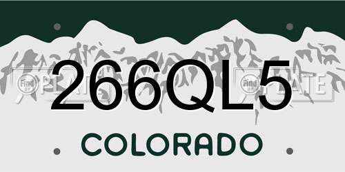 266QL5 Colorado License Plate