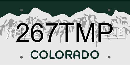 267TMP Colorado License Plate