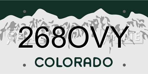 268OVY Colorado License Plate