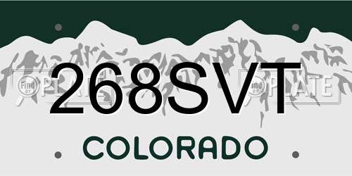268SVT Colorado License Plate
