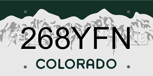 268YFN Colorado License Plate