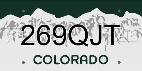 269QJT Colorado License Plate