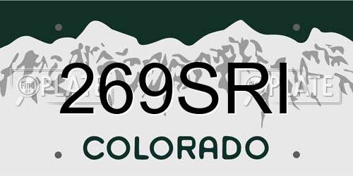 269SRI Colorado License Plate