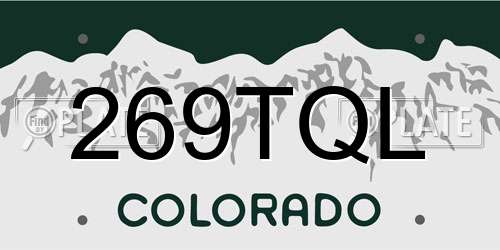 269TQL Colorado License Plate