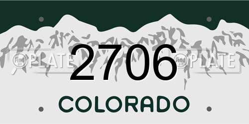 2706 Colorado License Plate